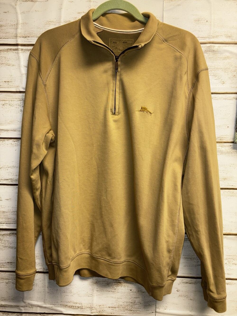Tommy Bahama Jacket Womens L Gold/tan 1/2 Zip Long Sleeve Golf Casual Stretchy